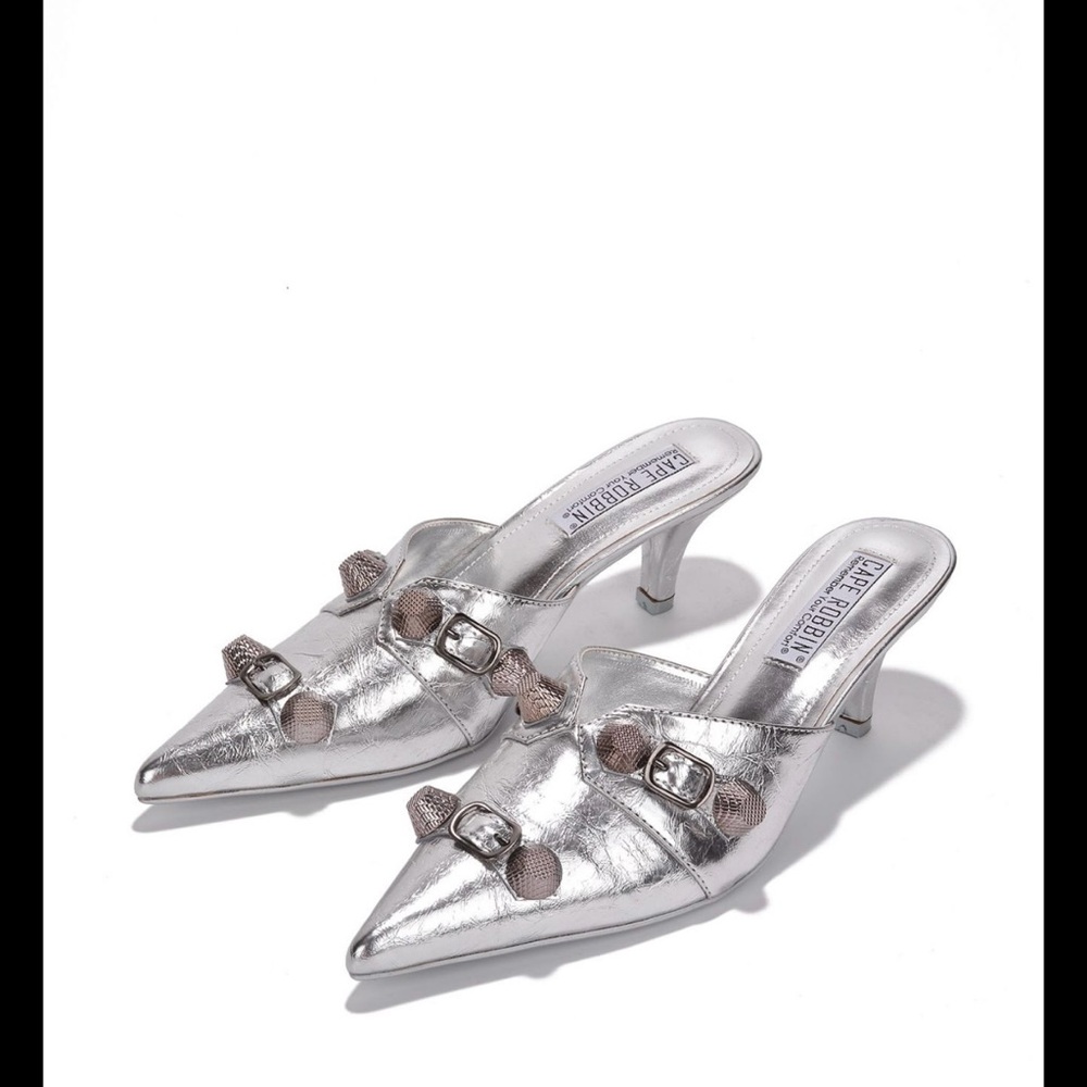 Cape Robbin Silver Heels with Buckle Detail